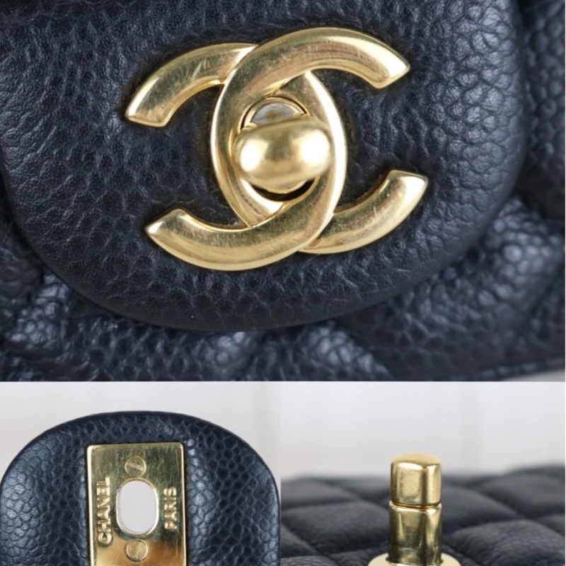 「JL精品代購」9新 Chanel 香奈兒 mini cf17 黑金-8