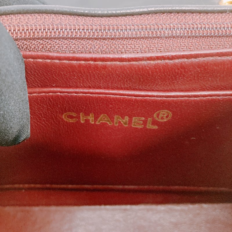 MS0391 Chanel 香奈兒 中古 戴安娜王妃 小號 黑金 黃金成份 五金/鏈條 Vintage Diana 22cm Lambskin Black x GHW-17