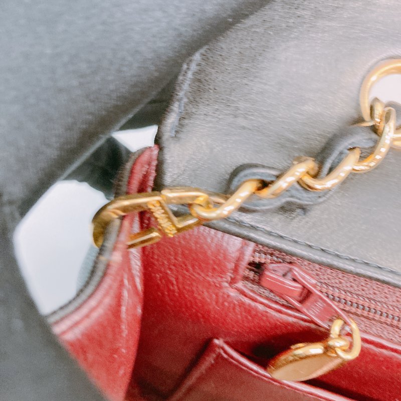 MS0391 Chanel 香奈兒 中古 戴安娜王妃 小號 黑金 黃金成份 五金/鏈條 Vintage Diana 22cm Lambskin Black x GHW-21