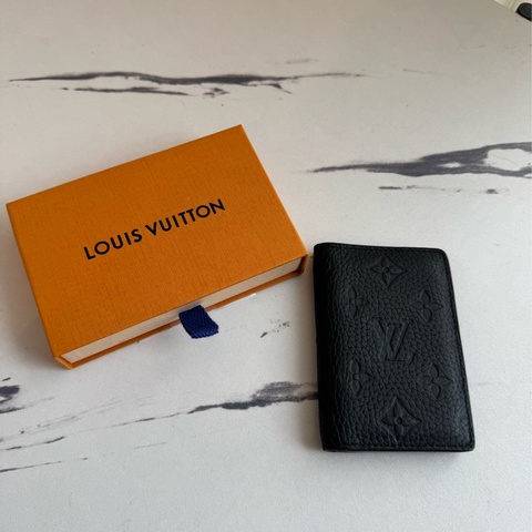 LV黑壓紋對開卡片夾