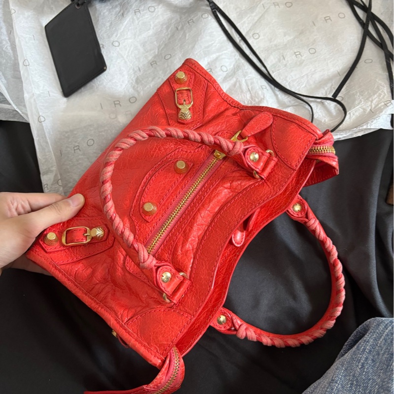 ❤️balenciags mini紅色機車包 單肩包 手提包-1