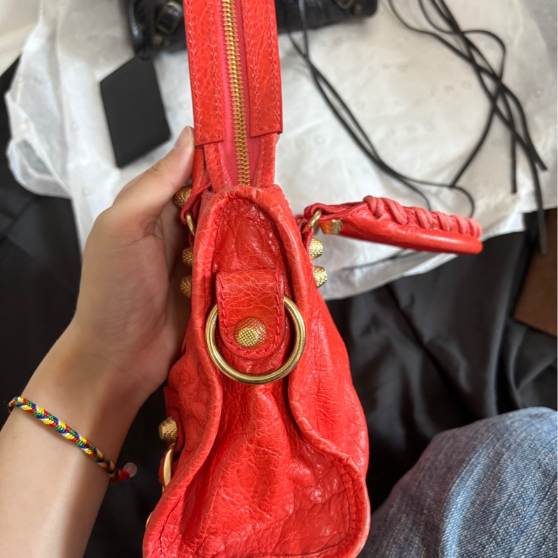 ❤️balenciags mini紅色機車包 單肩包 手提包-3