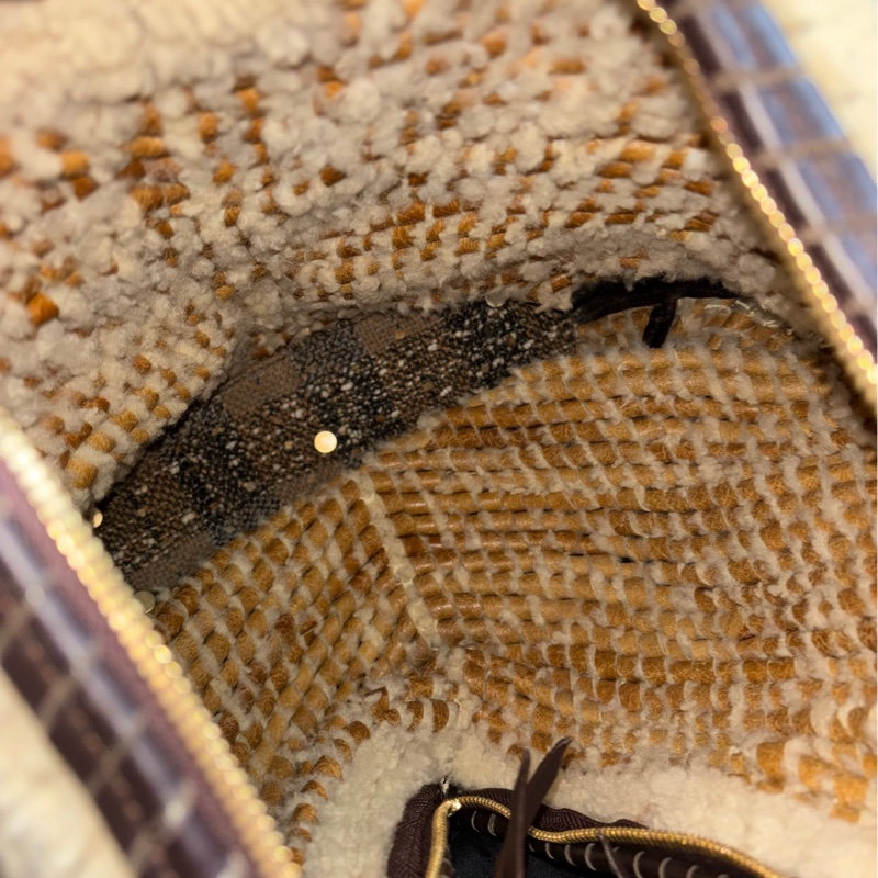 🖤Ferragamo 羊羔毛拼皮編織和尚包hobo  單肩包-6