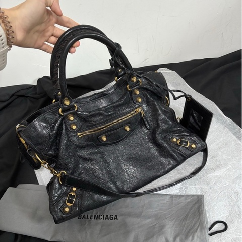 🖤balenciaga 黑金中號機車包 單肩包 手提包