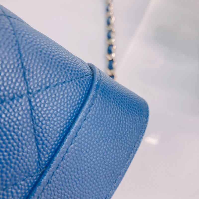MS0390 Chanel 香奈兒 高貴 鏈條錢包 藍色 絕版 Mademoislle Wallet On Chain Blue X GHW-11