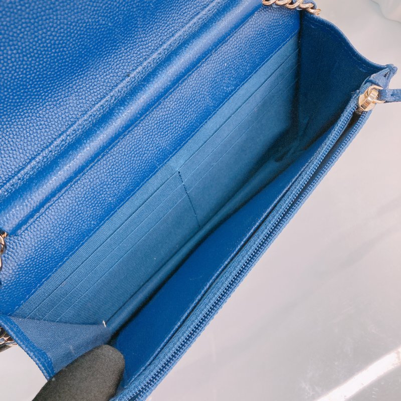 MS0390 Chanel 香奈兒 高貴 鏈條錢包 藍色 絕版 Mademoislle Wallet On Chain Blue X GHW-17