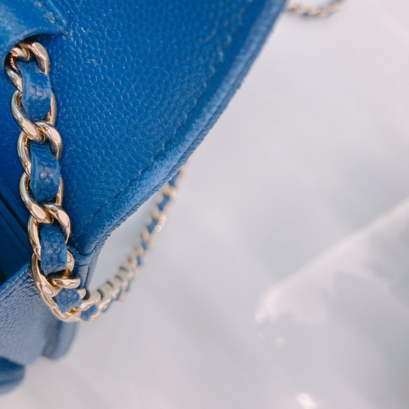 MS0390 Chanel 香奈兒 高貴 鏈條錢包 藍色 絕版 Mademoislle Wallet On Chain Blue X GHW-19