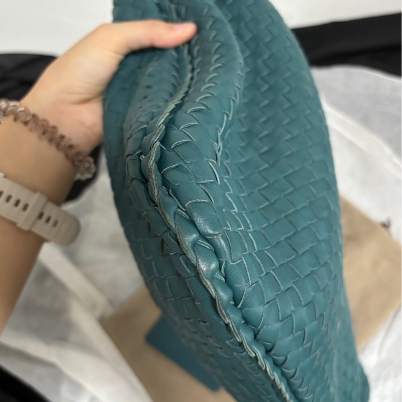 💚bv 綠松石孔雀藍中號和尚 單肩包💙-3