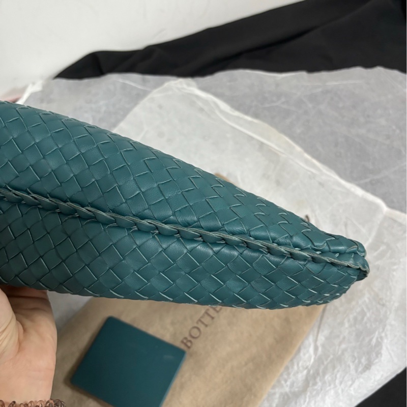 💚bv 綠松石孔雀藍中號和尚 單肩包💙-5