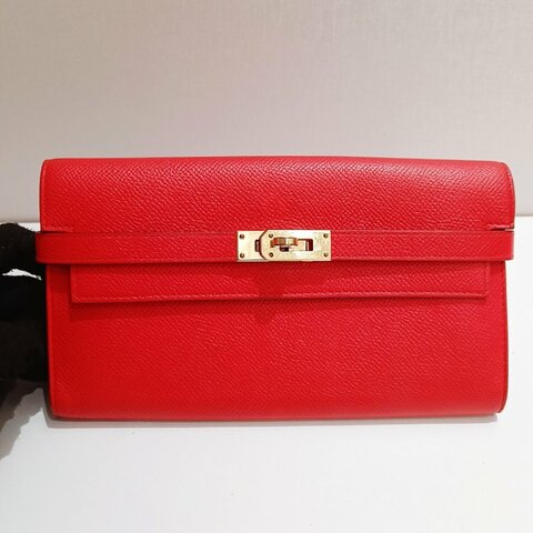 Hermes 爱马仕 kelly钱包 粉红色 X刻