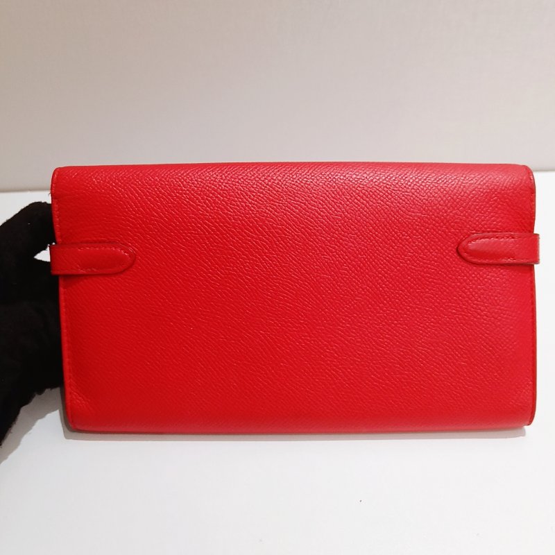 Hermes 愛馬仕 kelly 長款錢包 粉紅色 X刻-1