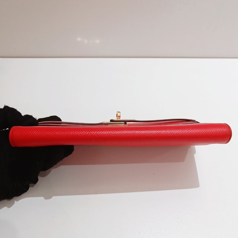 Hermes 愛馬仕 kelly 長款錢包 粉紅色 X刻-3