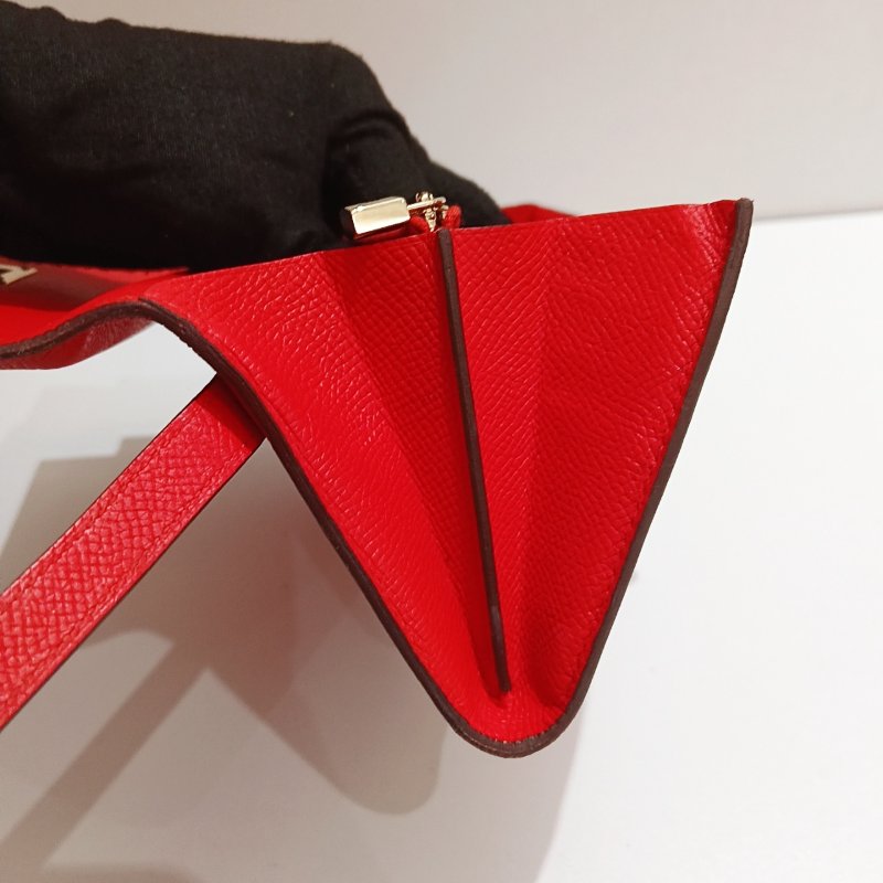 Hermes 愛馬仕 kelly 長款錢包 粉紅色 X刻-6