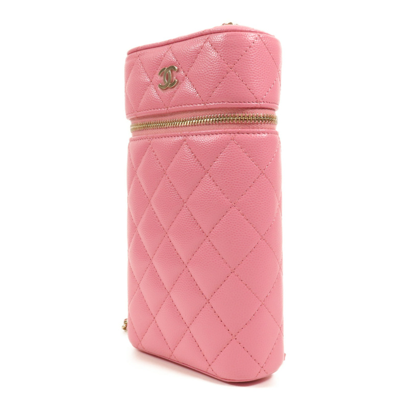 CHANEL 牛皮皮革Phone Bag金扣鏈帶肩背袋-2