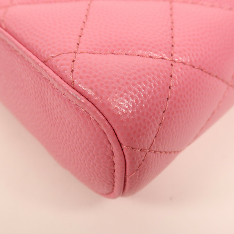 CHANEL 牛皮皮革Phone Bag金扣鏈帶肩背袋-5