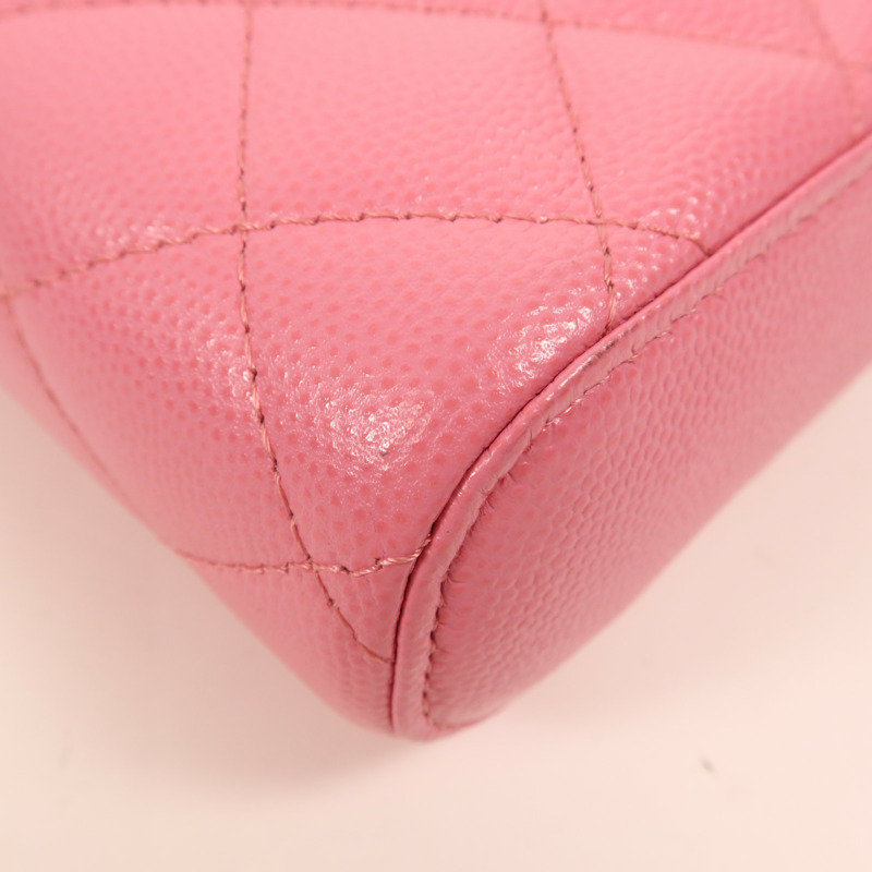 CHANEL 牛皮皮革Phone Bag金扣鏈帶肩背袋-6