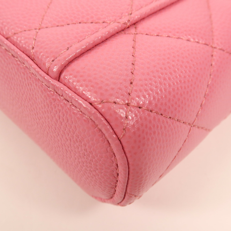 CHANEL 牛皮皮革Phone Bag金扣鏈帶肩背袋-7