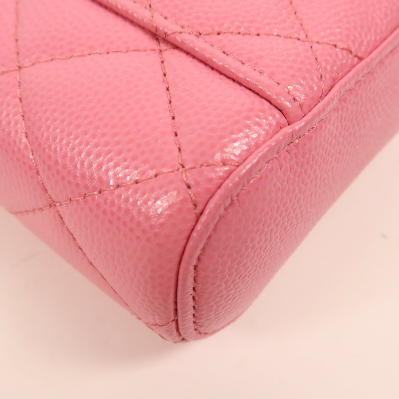 CHANEL 牛皮皮革Phone Bag金扣鏈帶肩背袋-8