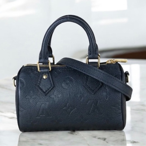 「JL精品代購」極新 LV 黑壓紋Speedy nano  Ic 芯片款