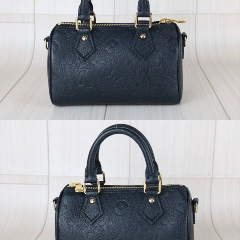 「JL精品代購」極新 LV 黑壓紋Speedy nano  Ic 芯片款-1