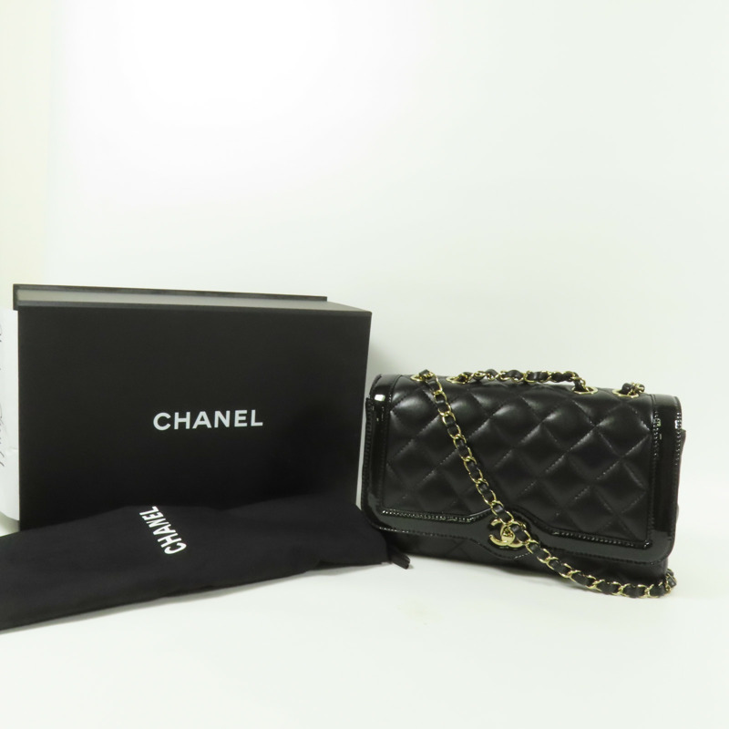 CHANEL 羊皮皮革Chain Shoulder Bag金扣肩背袋-10