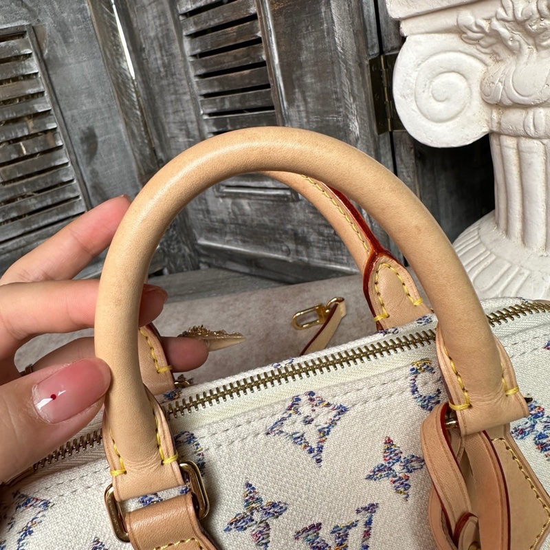 LV Speedy 白牛仔帆布收藏級Speedy20航海系列 ，單寧布单肩、斜挎包-13