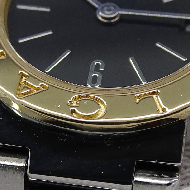 寶格麗女士腕錶，品牌：日期石英QZ不鏽鋼錶殼，金色和黃色BB23SG，拋光-13