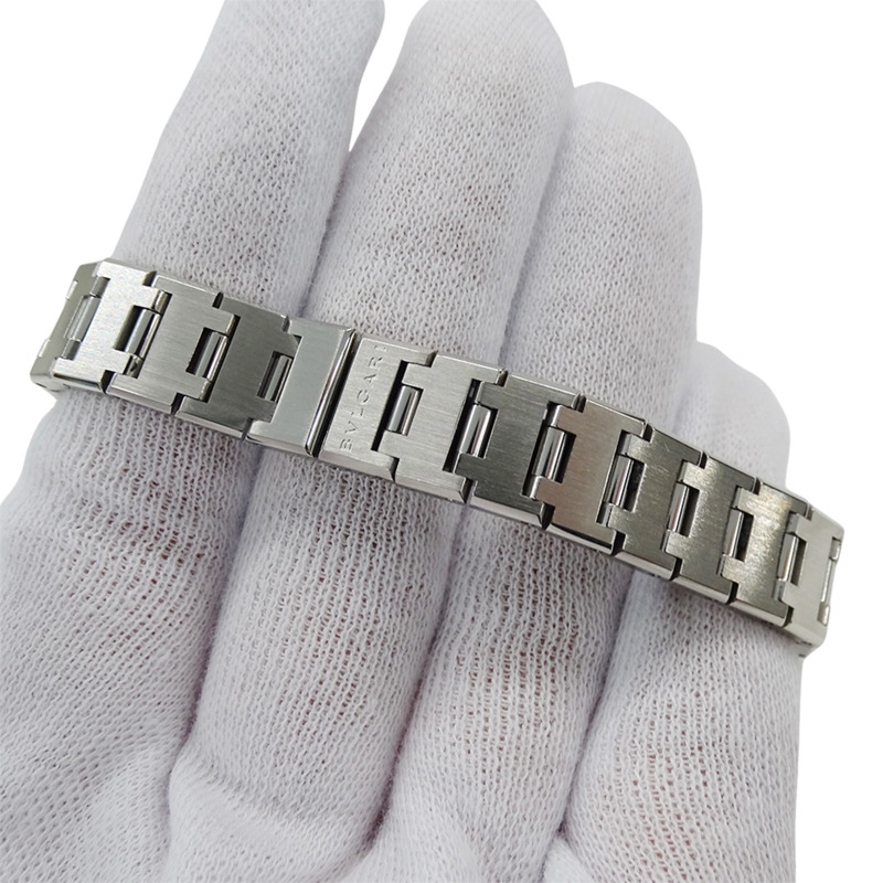 寶格麗女士腕錶，品牌：日期石英QZ不銹鋼SS BB23SS銀色黑色圓形拋光-4