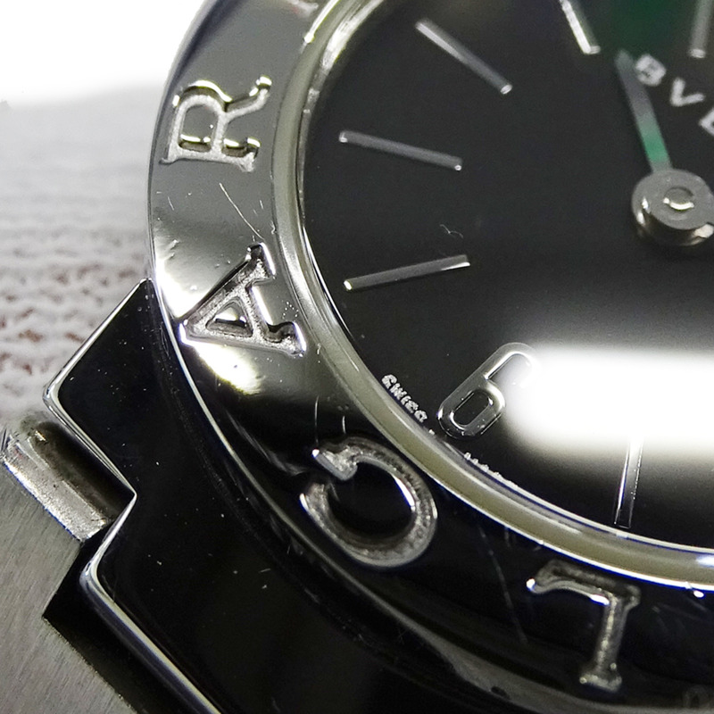 寶格麗女士腕錶，品牌：日期石英QZ不銹鋼SS BB23SS銀色黑色圓形拋光-9