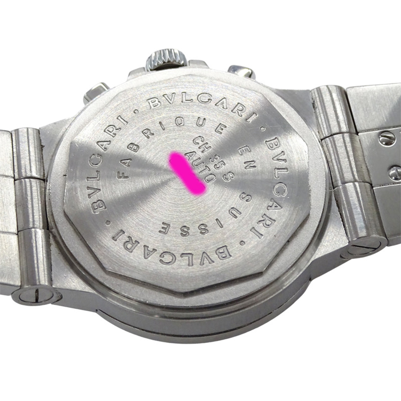 寶格麗 Diagono Sport 男士自動計時腕錶，不鏽鋼材質，AT，CH35S，銀/黑色，拋光-7