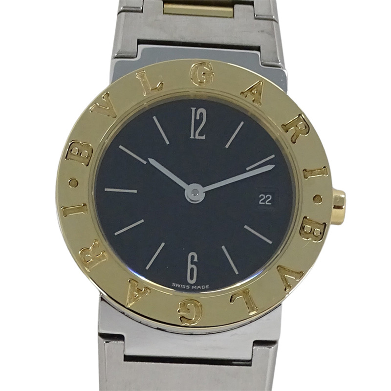 寶格麗女士腕錶，品牌：日期石英QZ不銹鋼SS鍍金YG BB26SGD，拋光-1