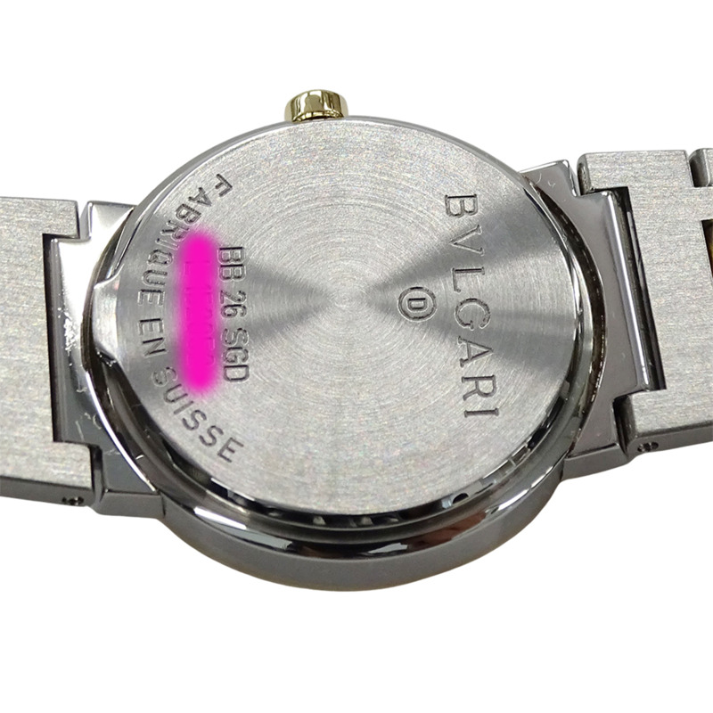 寶格麗女士腕錶，品牌：日期石英QZ不銹鋼SS鍍金YG BB26SGD，拋光-5