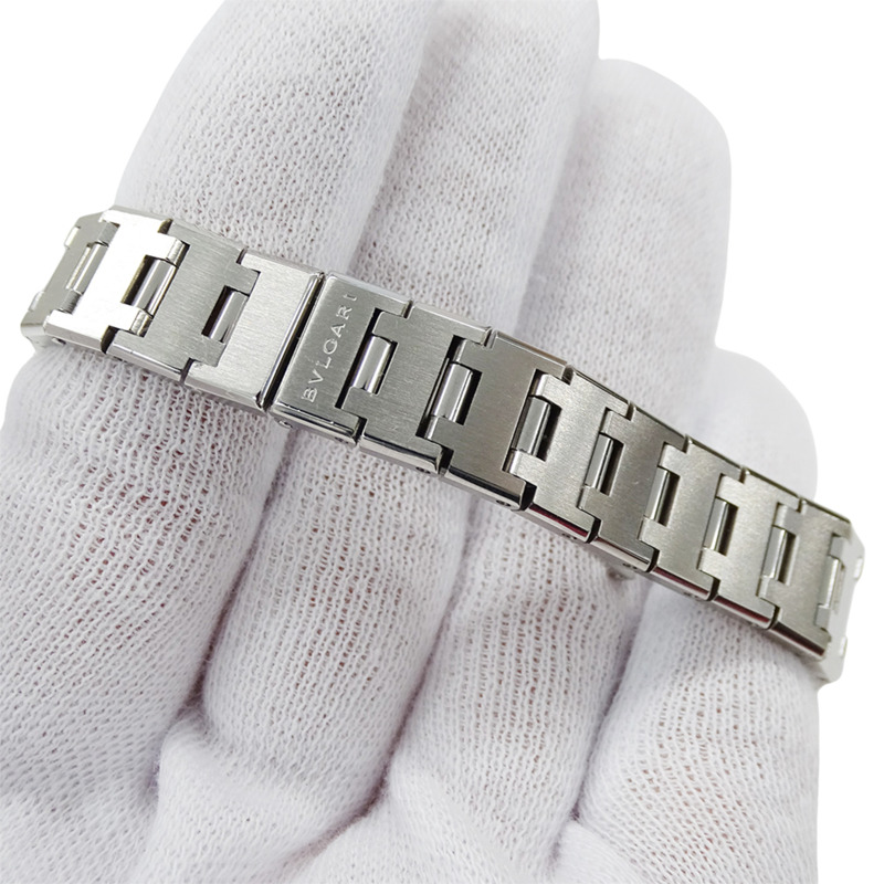 寶格麗女士腕錶，品牌：寶格麗，12鑽石英機芯，不銹鋼，SS，BB26SS，銀/黑色，拋光-4