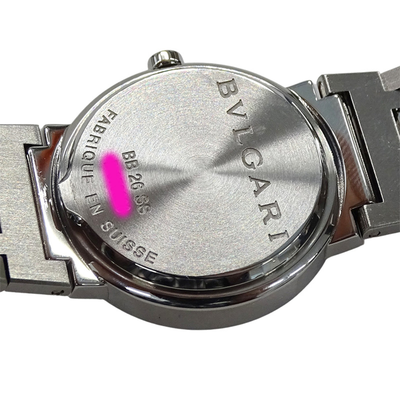 寶格麗女士腕錶，品牌：寶格麗，12鑽石英機芯，不銹鋼，SS，BB26SS，銀/黑色，拋光-5