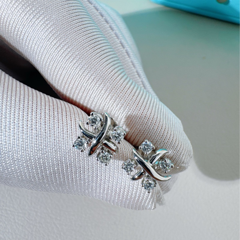 Tiffany蒂芙尼 十六石系列 lynn史隆伯杰鸟巢四钻耳钉-5