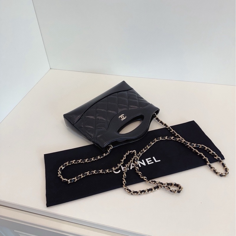 【閒置🆕帶膜】Chanel 24c黑金31bag mini 手提包 斜挎包 單肩包-3