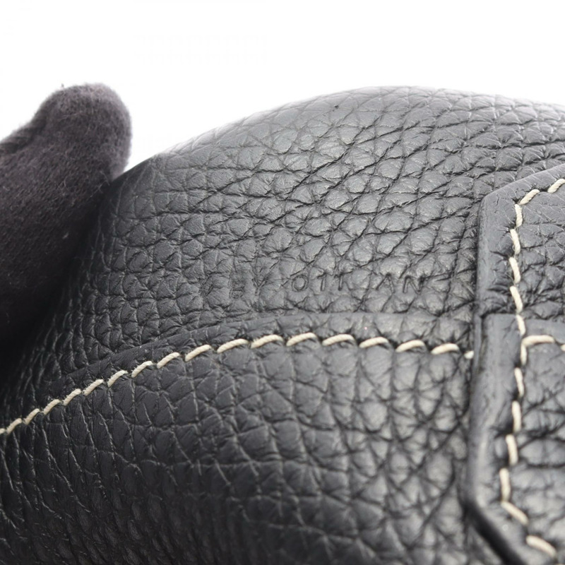 愛馬仕 Double Sense 45 手提包 062270CA Clemence 皮革 黑色 海軍藍 二手 Y-4