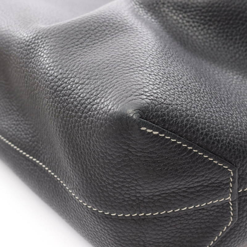 愛馬仕 Double Sense 45 手提包 062270CA Clemence 皮革 黑色 海軍藍 二手 Y-8