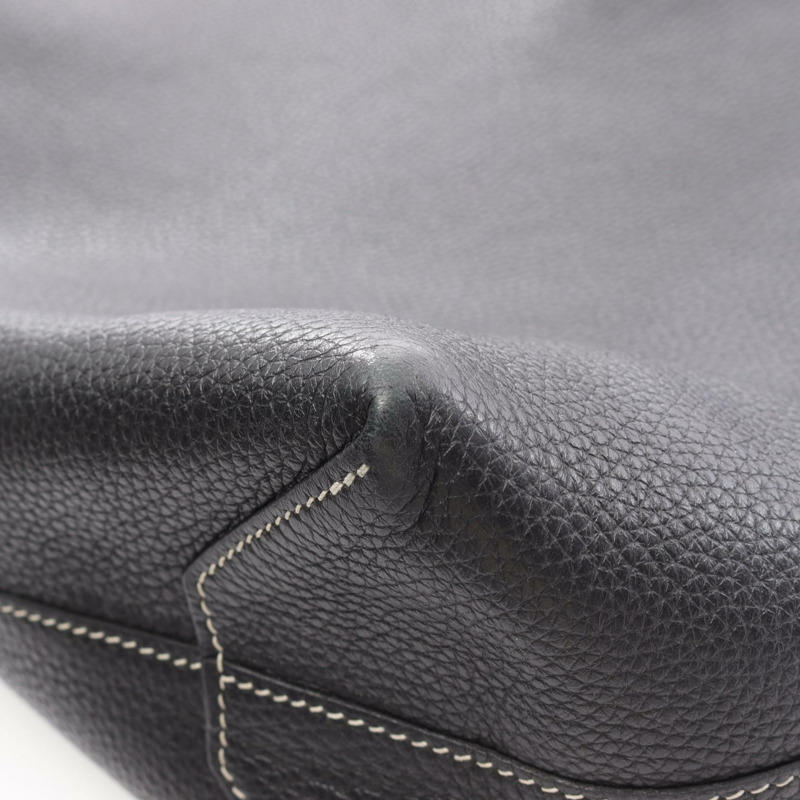 愛馬仕 Double Sense 45 手提包 062270CA Clemence 皮革 黑色 海軍藍 二手 Y-9