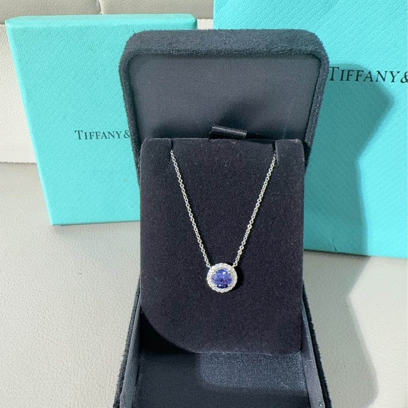 Tiffany蒂芙尼 Soleste系列 铂金满钻蓝宝石项链-1
