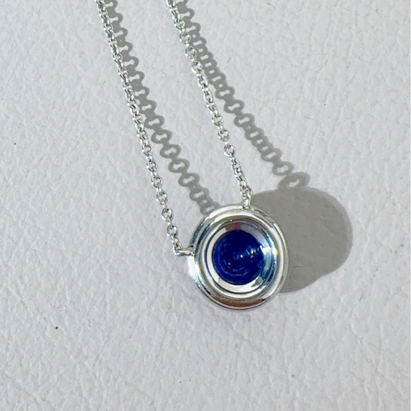 Tiffany蒂芙尼 Soleste系列 铂金满钻蓝宝石项链-6