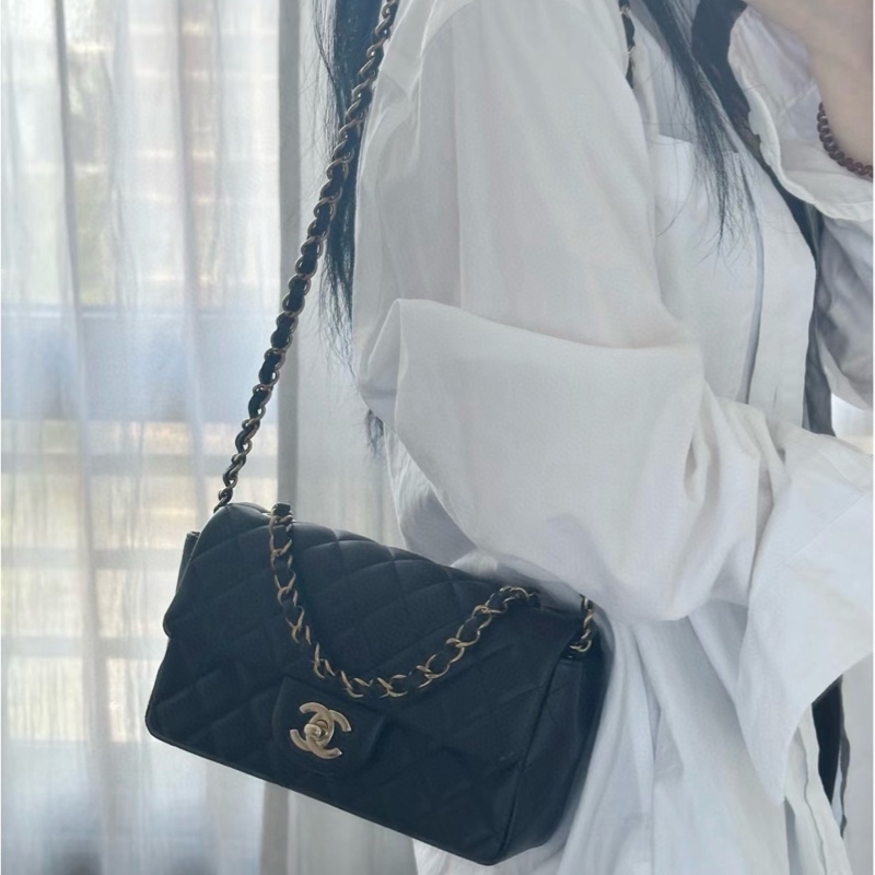 【98新🆕】Chanel  Classic黑金CF 大mini 經典硬通 手提包 斜挎包 單肩包-3