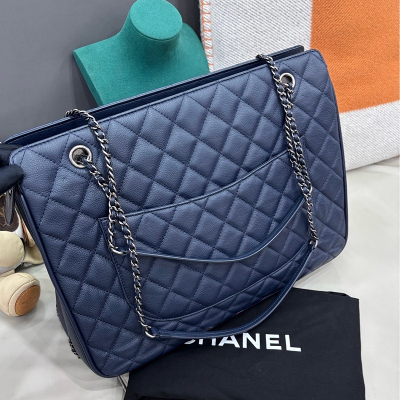 Chanel 深藍色tote單肩包-2