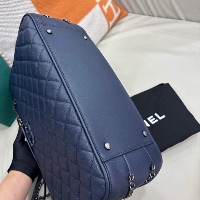 Chanel 深藍色tote單肩包-4