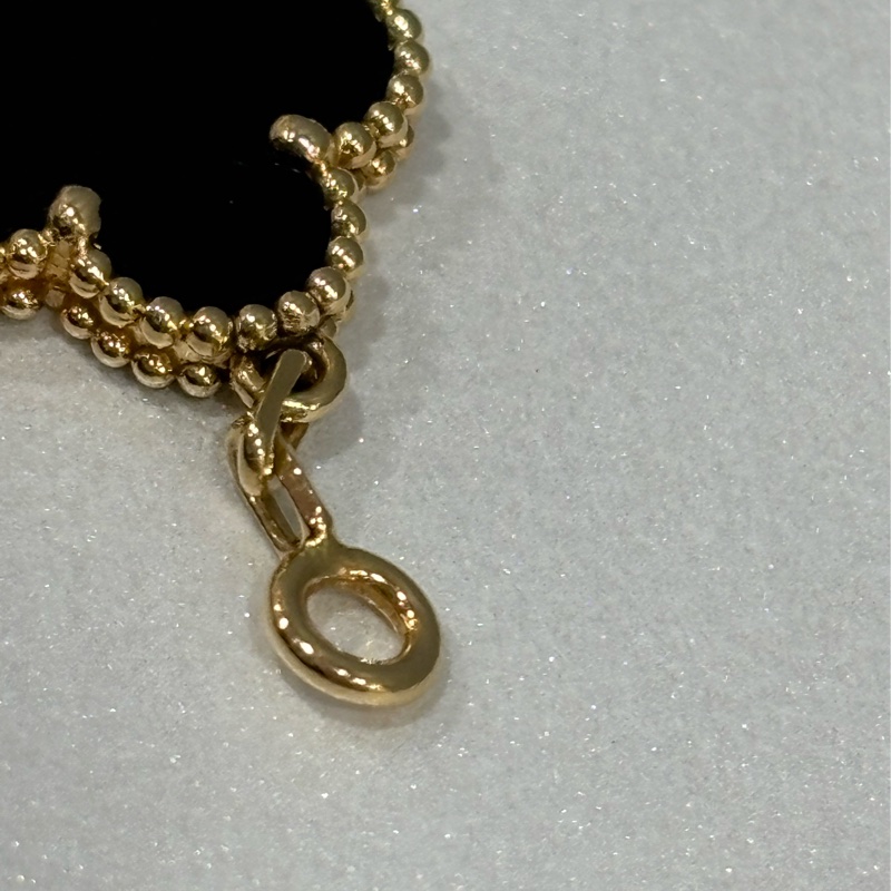 VCA Van Cleef & Arpels alhambra 梵克雅寶 四葉草幸運草 750黃K金 黑瑪瑙 5花 手鍊-18