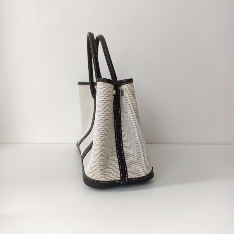 Hermes 愛馬仕 花園30 框m 黑白帆布包-2