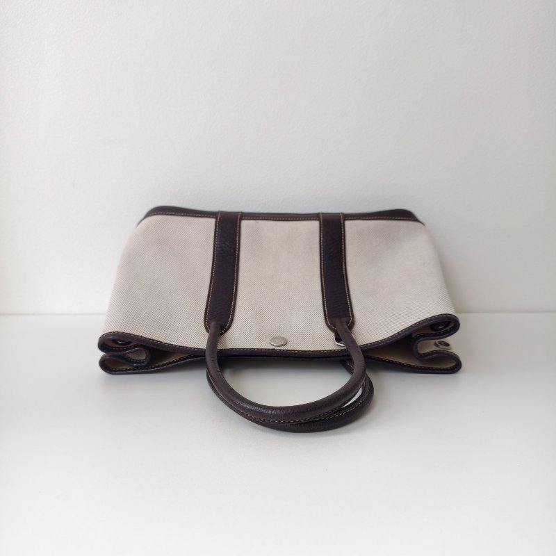 Hermes 愛馬仕 花園30 框m 黑白帆布包-4