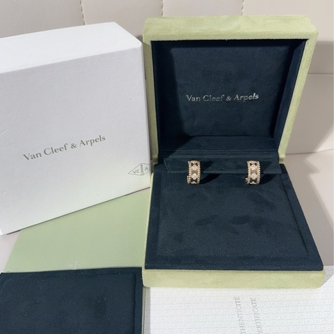 VCA梵克雅宝 Perlee 系列 玫瑰金满钻万花筒耳环