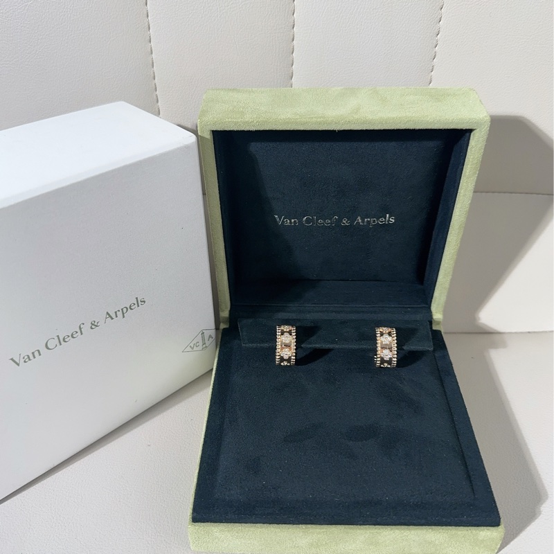 VCA梵克雅宝 Perlee 系列 玫瑰金满钻万花筒耳环-1