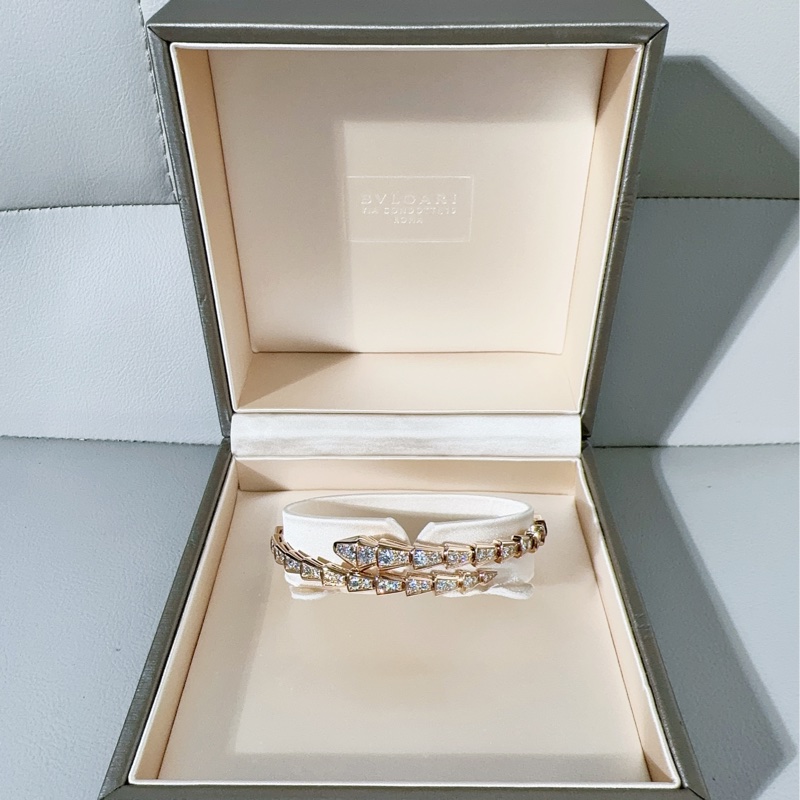 Bvlgari宝格丽 玫瑰金满钻 蛇头手镯-1